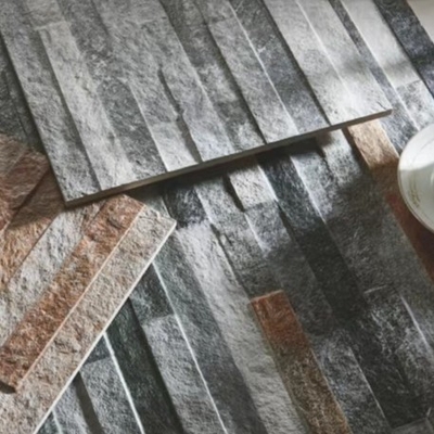 Витрифицированные плитки 600 x 600 мм 3d Внешняя культура Фон Ржавая стена Каменный вид плитки